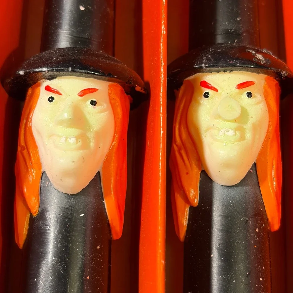 Vintage 1981 American Greetings Witch Taper Candles 12